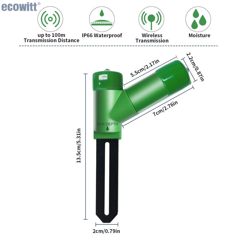 ECOWITT WH51 Soil Moisture Sensor Soil Humidity Tester - Accessory Only, Can Not Be Used Alone - Image 2